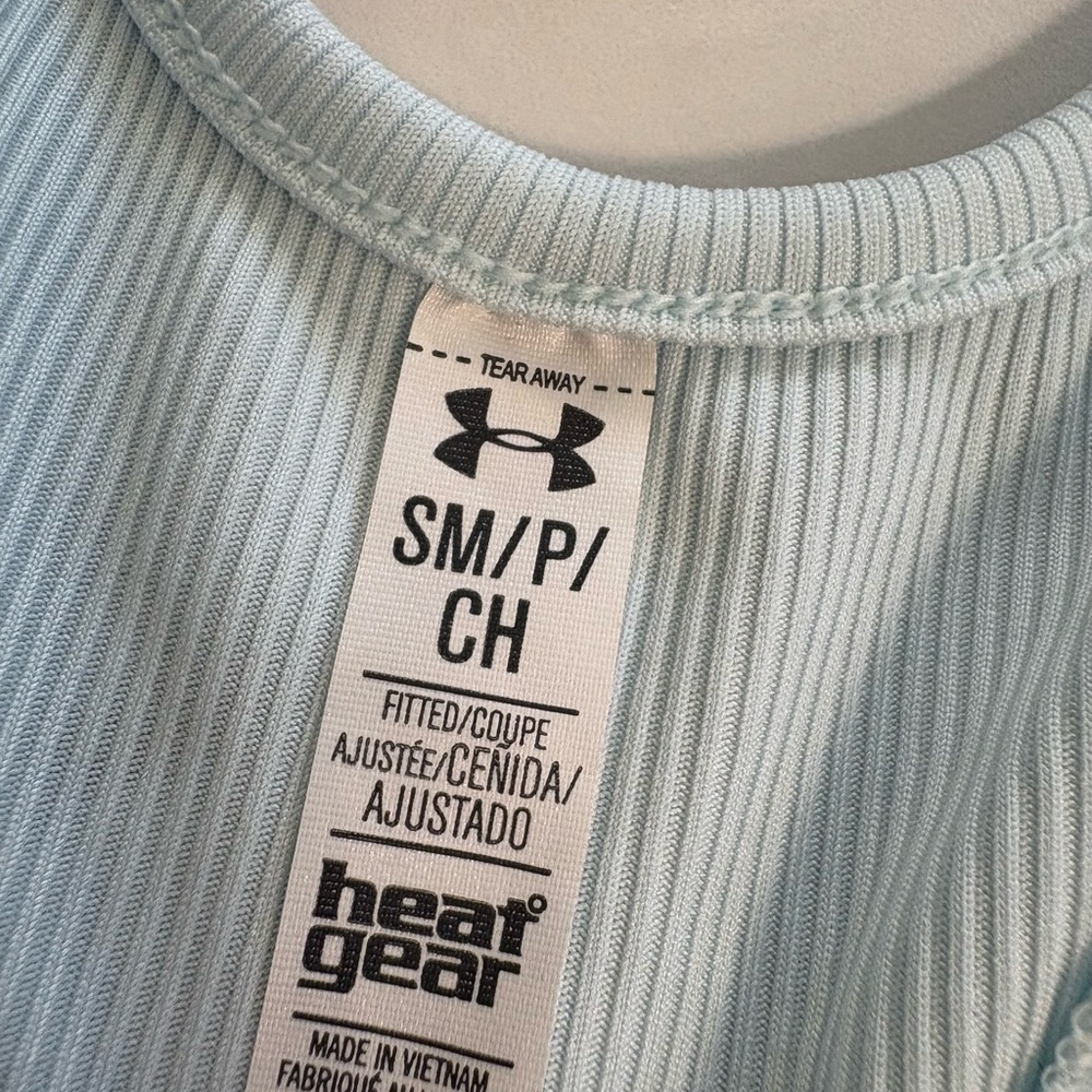 Under Armour Heat Gear Sky Blue Tank Top - Picture 3 of 5